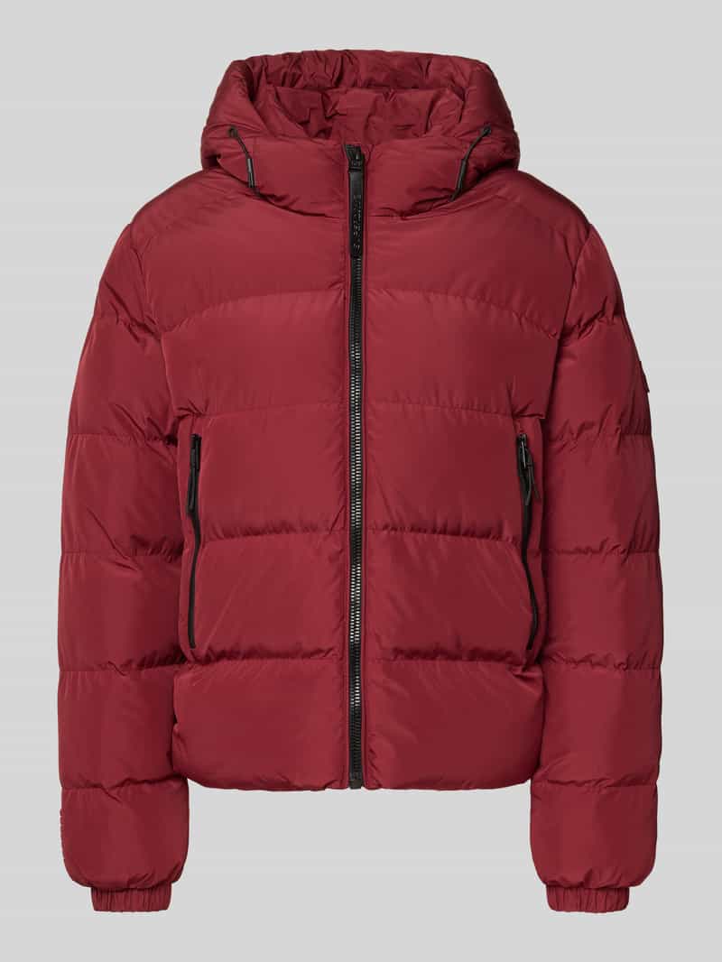 Superdry Regular Fit Steppjacke mit Logo-Prägung Modell 'Sports' in Dunkelrot, Größe L