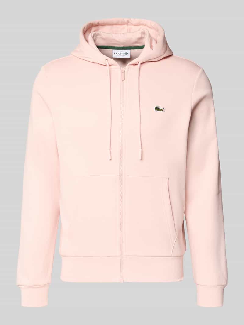 Lacoste Regular Fit Sweatjacke aus Baumwoll-Mix in Rosa, Größe L