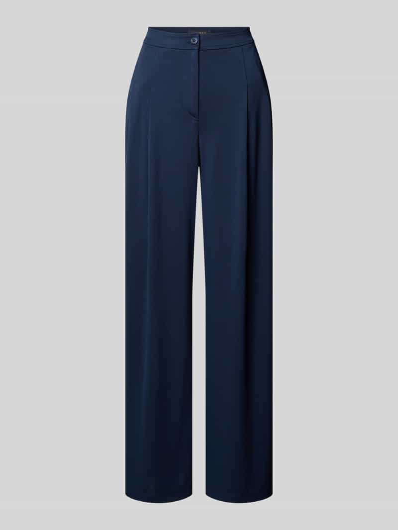 Lauren Ralph Lauren Wide Leg Stoffhose mit hohem Bund Modell 'CHABRELL' in Marine, Größe 36
