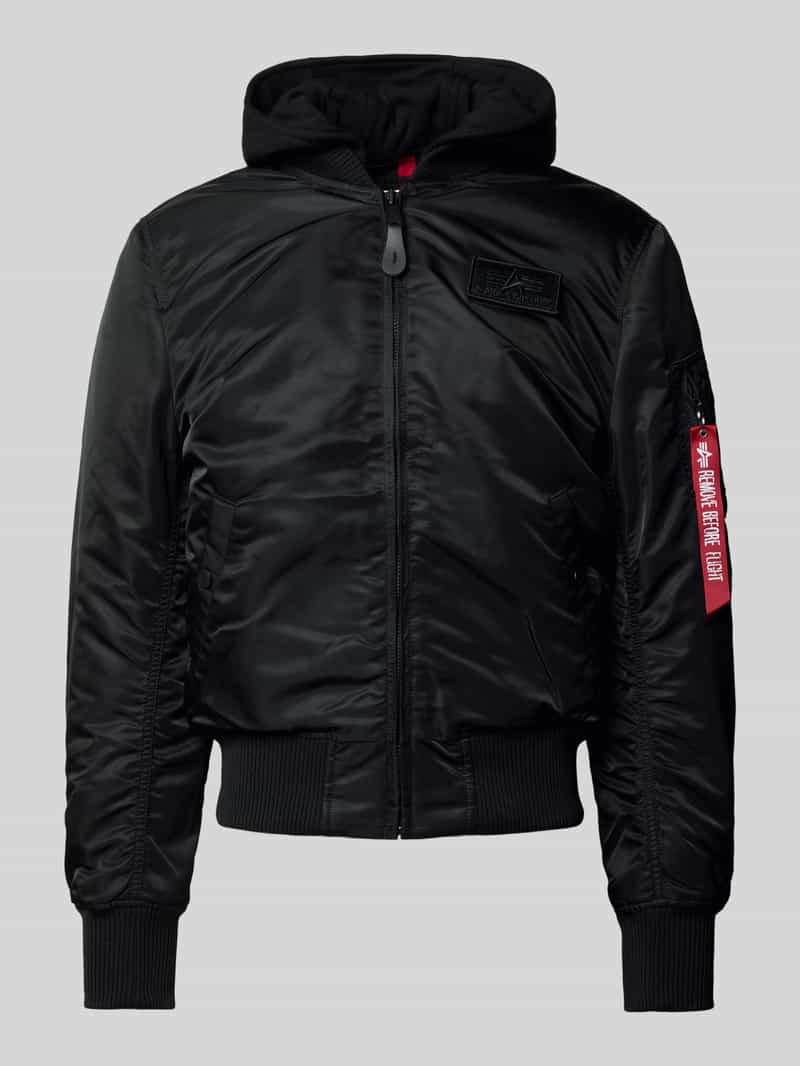 Alpha Industries Bomberjacke mit Label-Patch in Black, Größe L