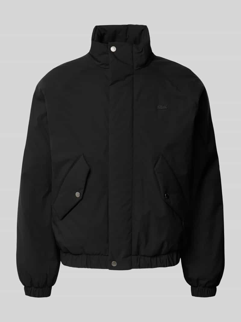 Lacoste Regular Fit Bomberjacke mit Stehkragen in Black, Größe 50