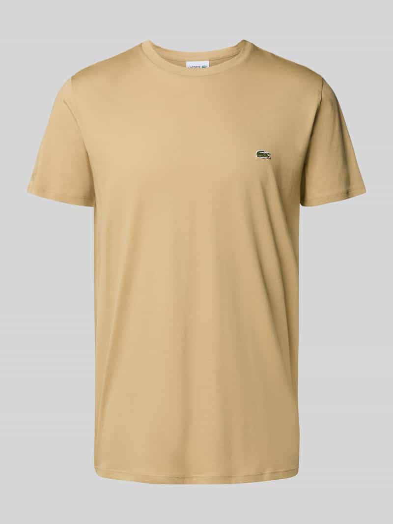 Lacoste Regular Fit T-Shirt aus reiner Baumwolle in Beige, Größe M