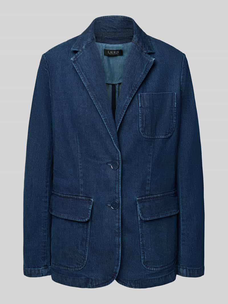 Lauren Ralph Lauren Regular Fit Blazer in Denim-Optik Modell 'LAWDRO' in Dunkelblau, Größe 34