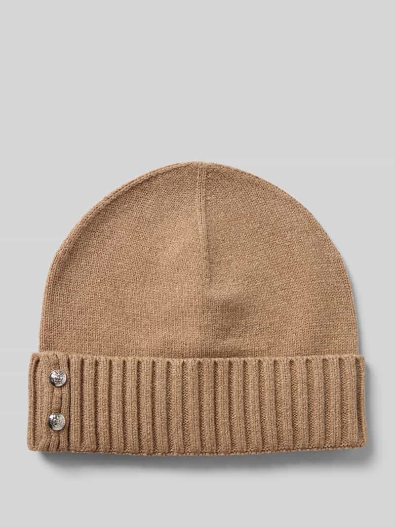 Lauren Ralph Lauren Beanie mit Label-Detail in Camel, Größe 1