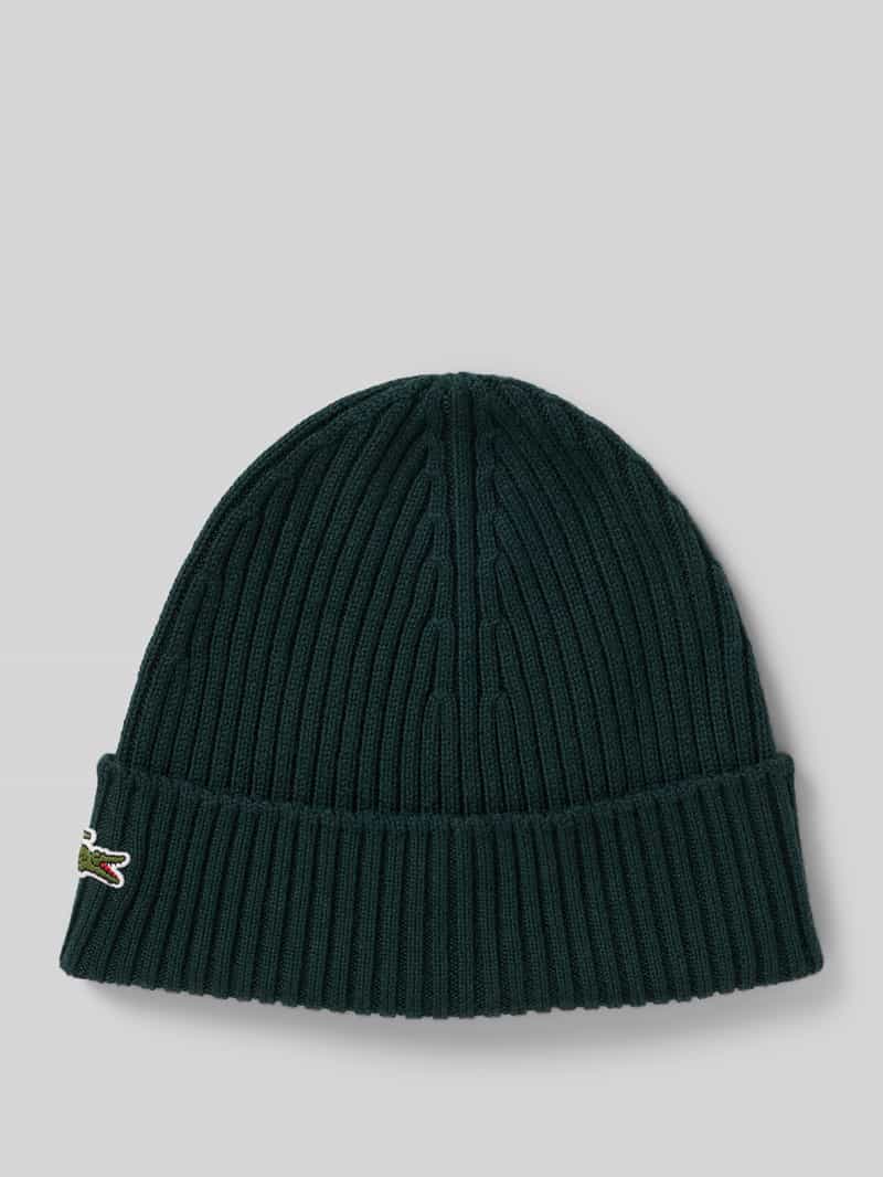 Lacoste Mütze aus reiner Wolle in Dunkelgruen, Größe 1