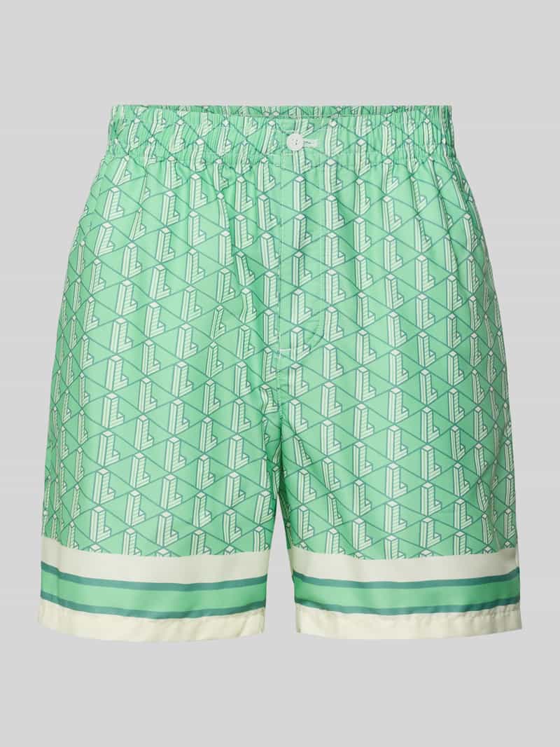 Lacoste Straight Leg Shorts mit elastischem Bund in Hellgruen, Größe L