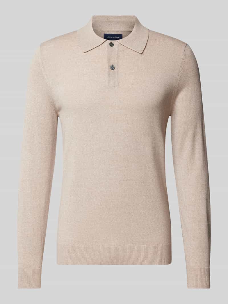 Slim Fit Strickpullover mit Polokragen