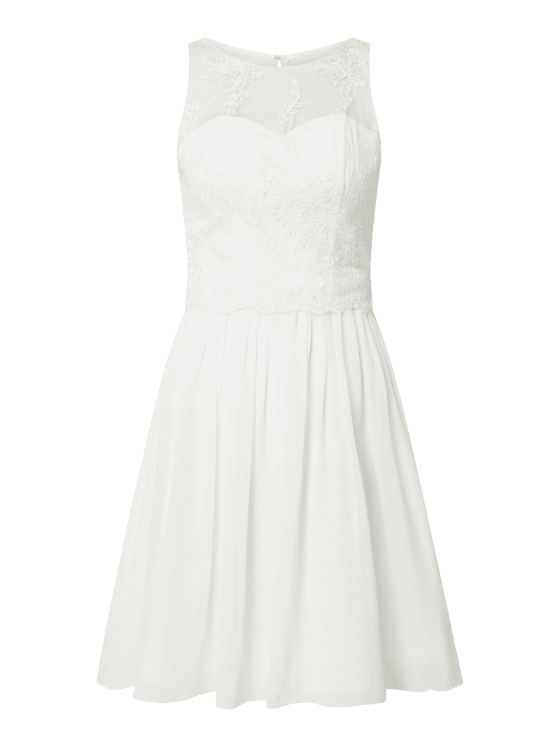 Unique Brautkleid mit Zierperlen in Offwhite, Größe 40