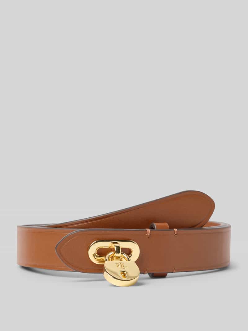 Lauren Ralph Lauren Ledergürtel mit Pinschließe in Cognac, Größe M