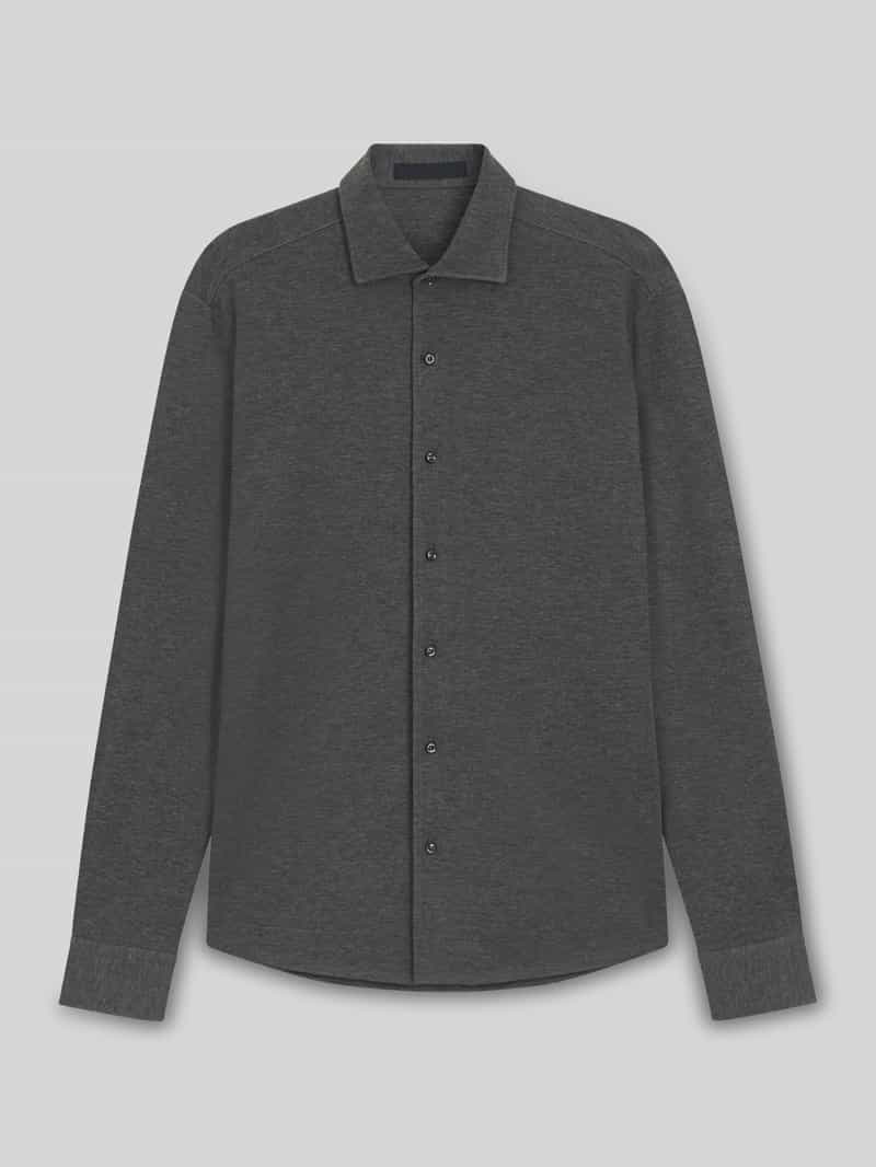 BOSS Slim Fit Freizeithemd aus Baumwoll-Jersey Modell 'H-RUDY' - BECKHAM x BOSS in Mittelgrau, Größe 40