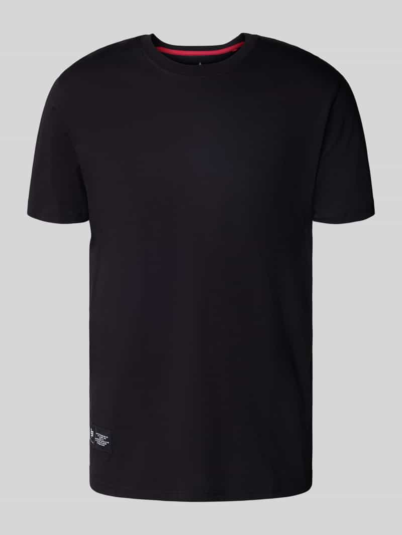 Alpha Industries T-Shirt mit Label-Details und Rundhalsausschnitt in Black, Größe L
