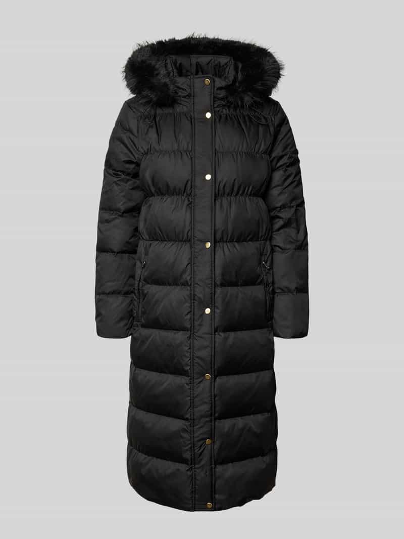 Lauren Ralph Lauren Steppmantel mit Kapuze und Reißverschlusstaschen in Black, Größe M