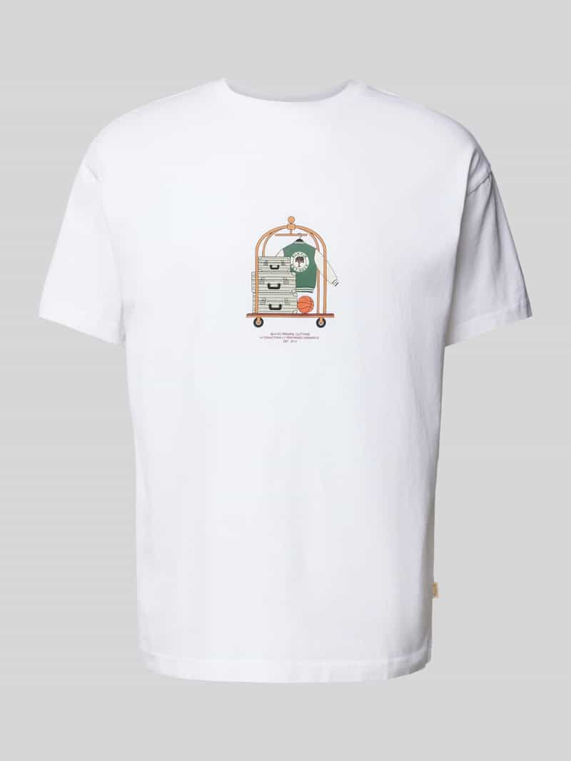 T-Shirt mit Motiv- und Label-Print Modell 'Trolley'