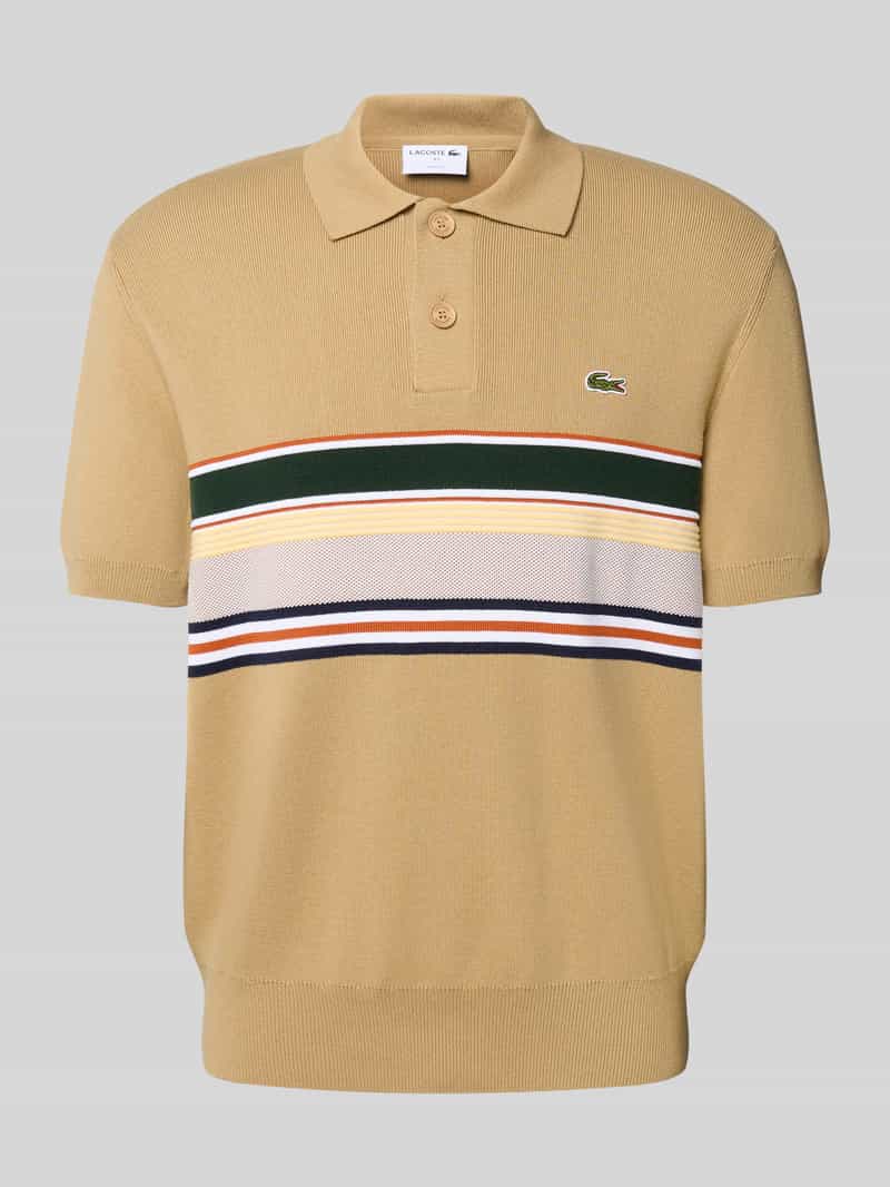 Lacoste Regular Fit Poloshirt aus Baumwoll-Mix in Beige, Größe L