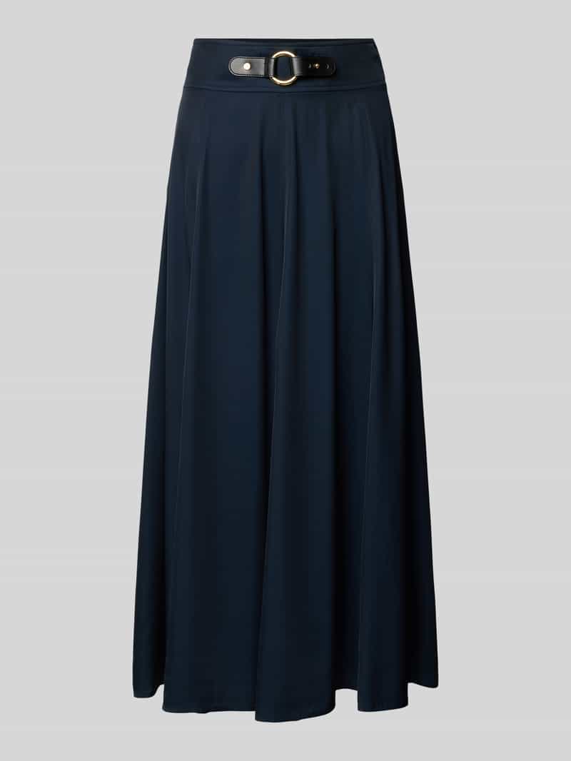 Lauren Ralph Lauren Midirock mit Gürtel Modell 'PAIKIN' in Dunkelblau, Größe 44