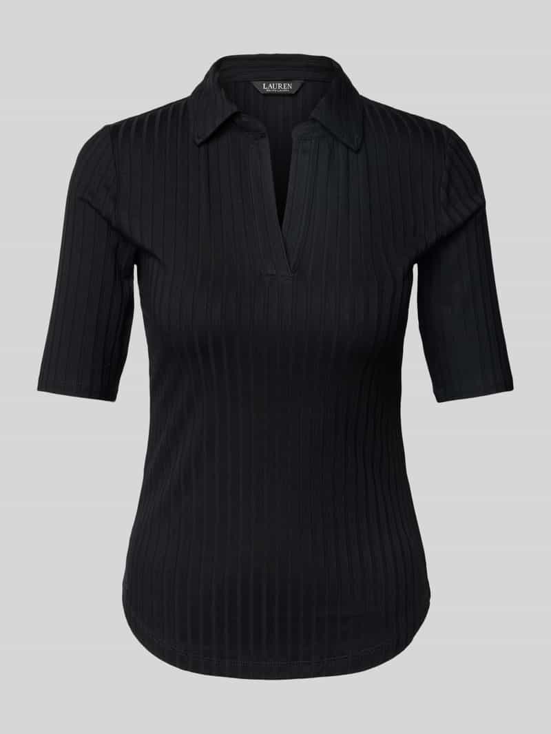 Lauren Ralph Lauren Slim Fit Poloshirt mit 1/2-Arm Modell 'MAZIKEEN' in Black, Größe XS