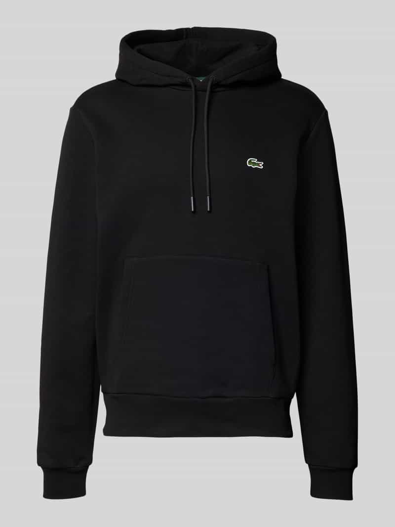 Lacoste Hoodie mit Logo-Stitching in Black, Größe L