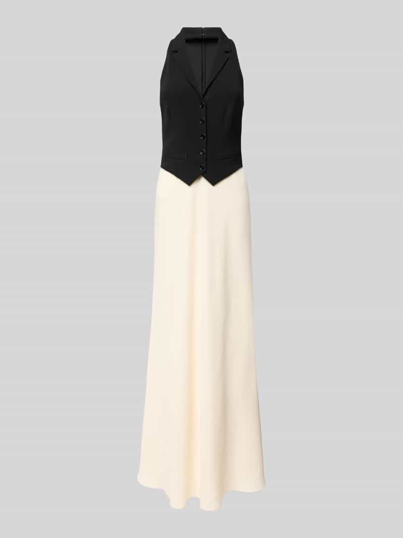 Lauren Ralph Lauren Abendkleid mit Reverskragen Modell 'Jillabret' in Black, Größe 36