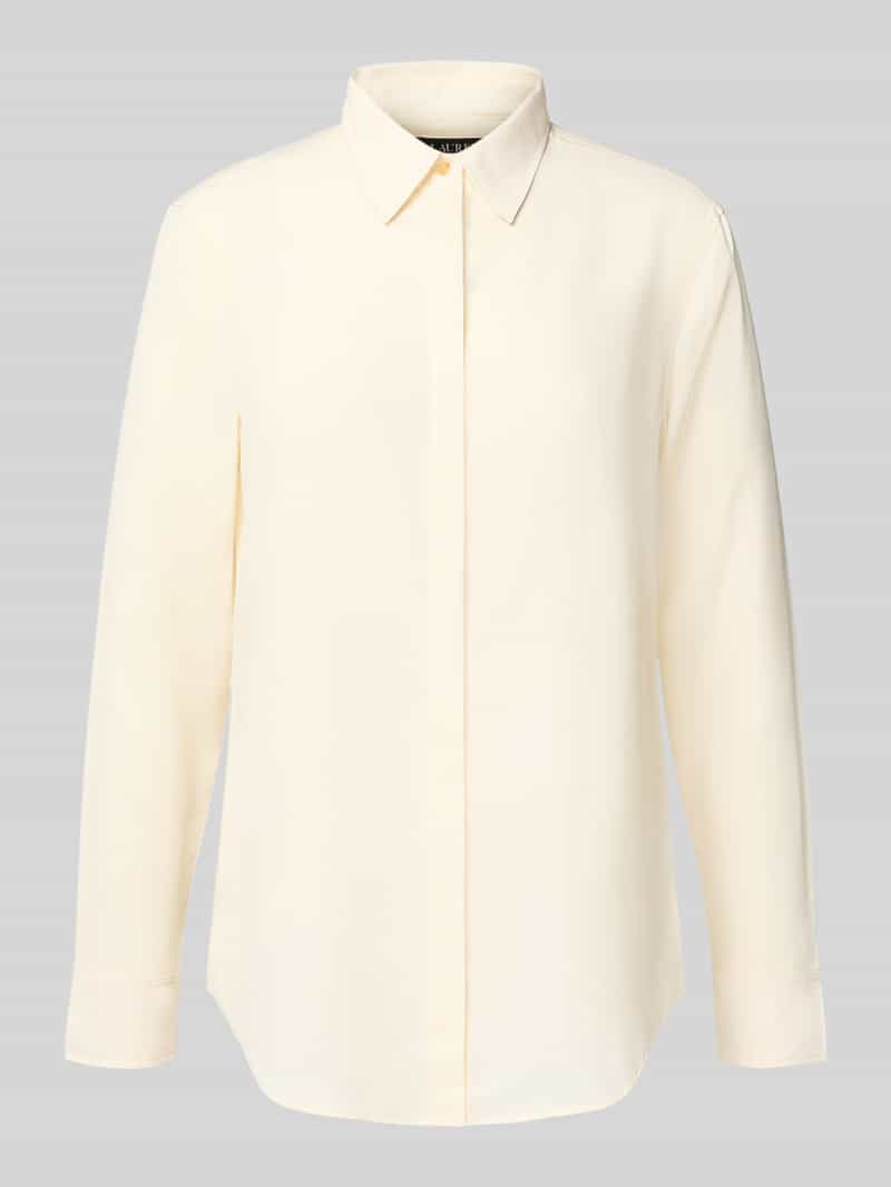 Lauren Ralph Lauren Regular Fit Bluse mit Manschetten Modell 'KRISTY' in Offwhite, Größe L