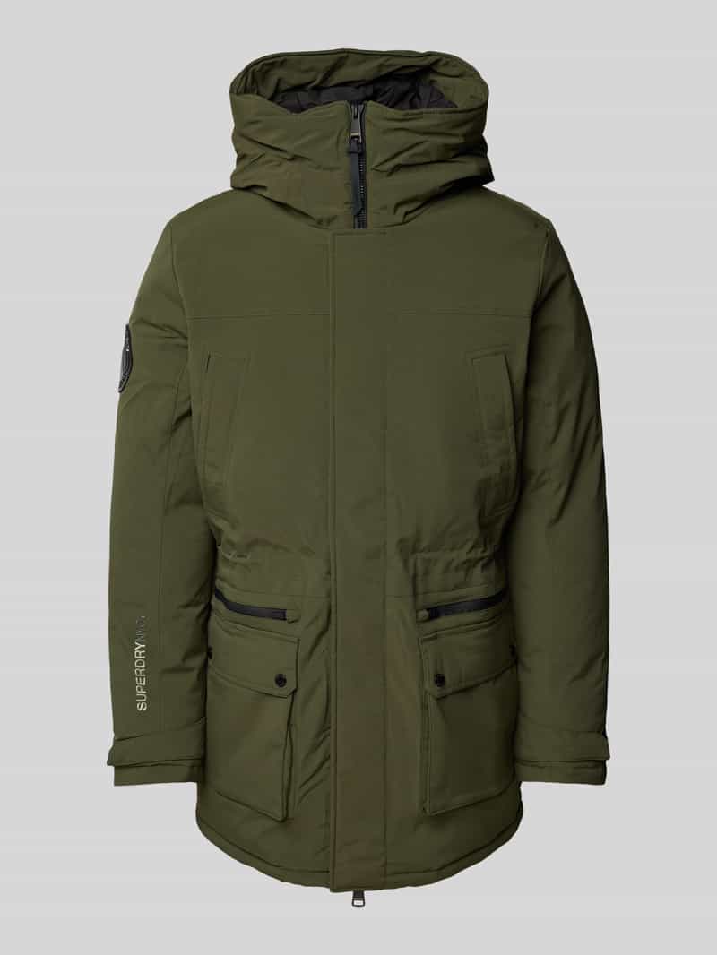 Superdry Jacke mit Kapuze in Khaki, Größe S