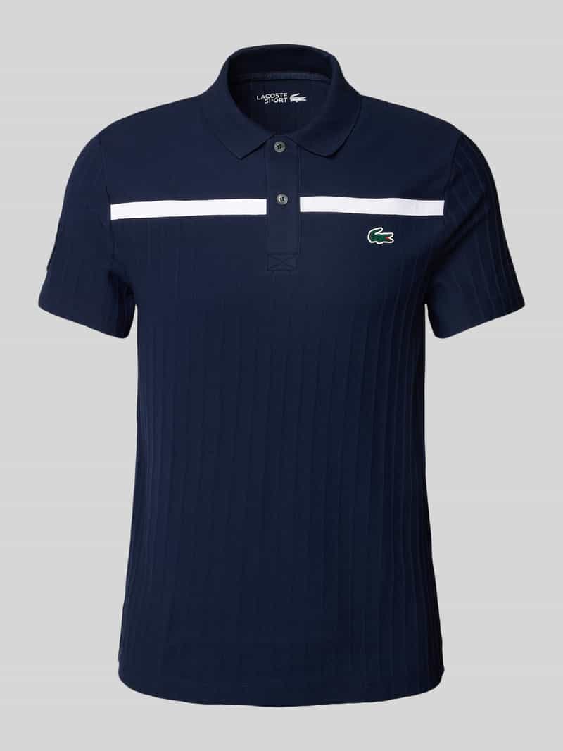 Lacoste Poloshirt mit Label-Detail in Dunkelblau, Größe XXL
