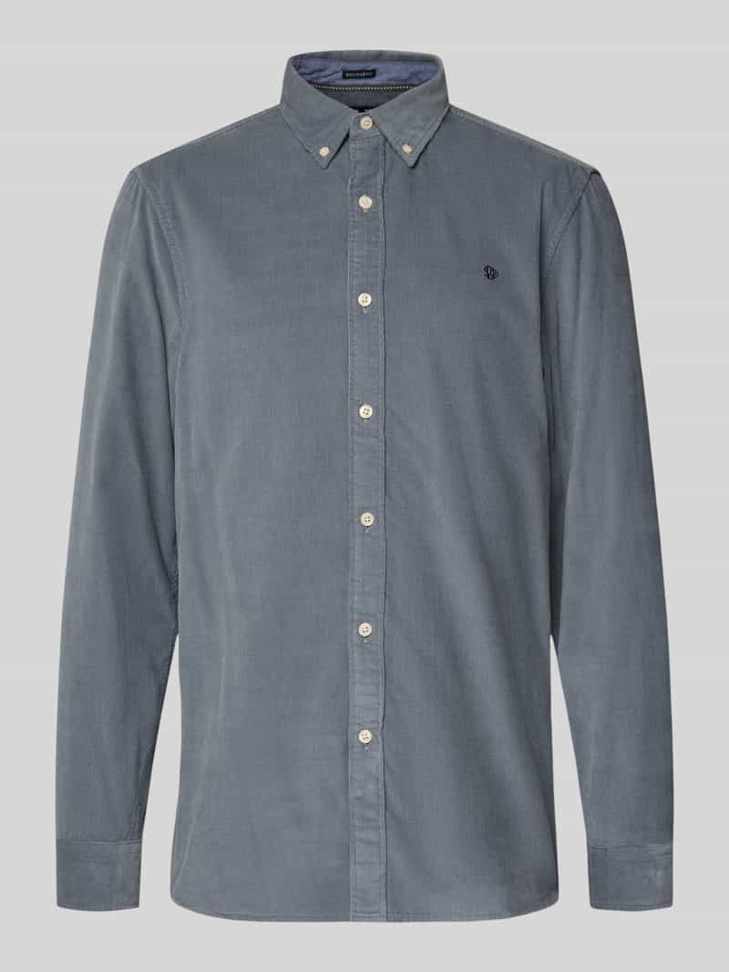 Superdry Freizeithemd mit Label-Stitching in Blau, Größe L