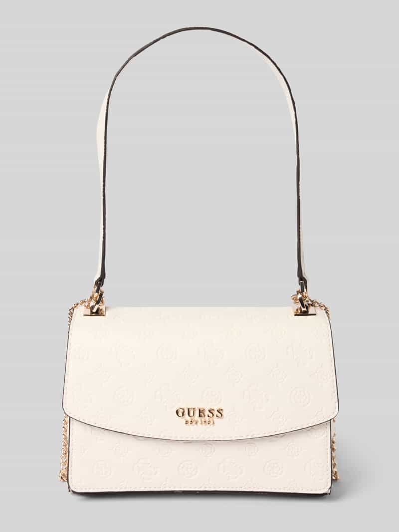 Guess Handtasche mit Label-Applikation Modell 'PHOEBE' in Offwhite, Größe 1