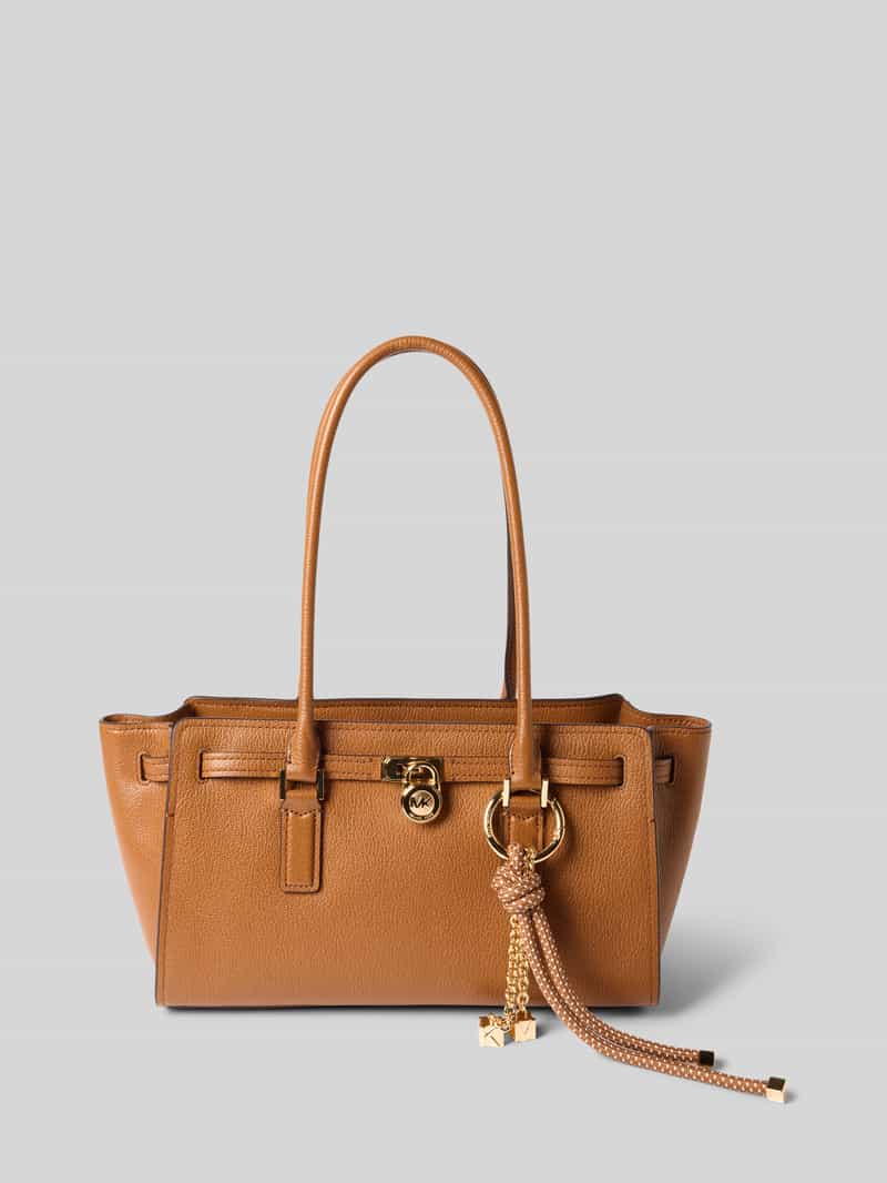 MICHAEL Michael Kors Handtasche mit Label-Anhänger Modell 'HAMILTON' in Camel, Größe 1