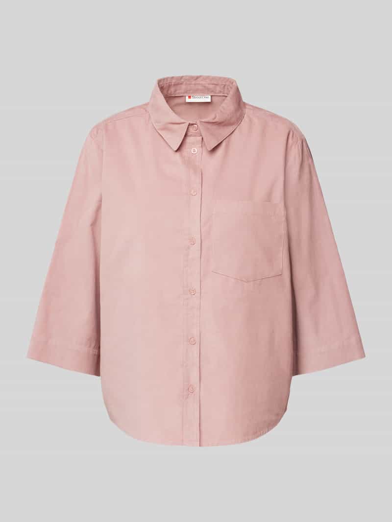 Street One Loose Fit Hemdbluse aus Baumwoll-Cord mit 3/4-Ärmel in Rose, Größe 38