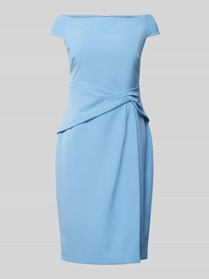 Lauren Ralph Lauren Cocktailkleid mit Knotendetail Modell 'SARAN' in Hellblau, Größe 34