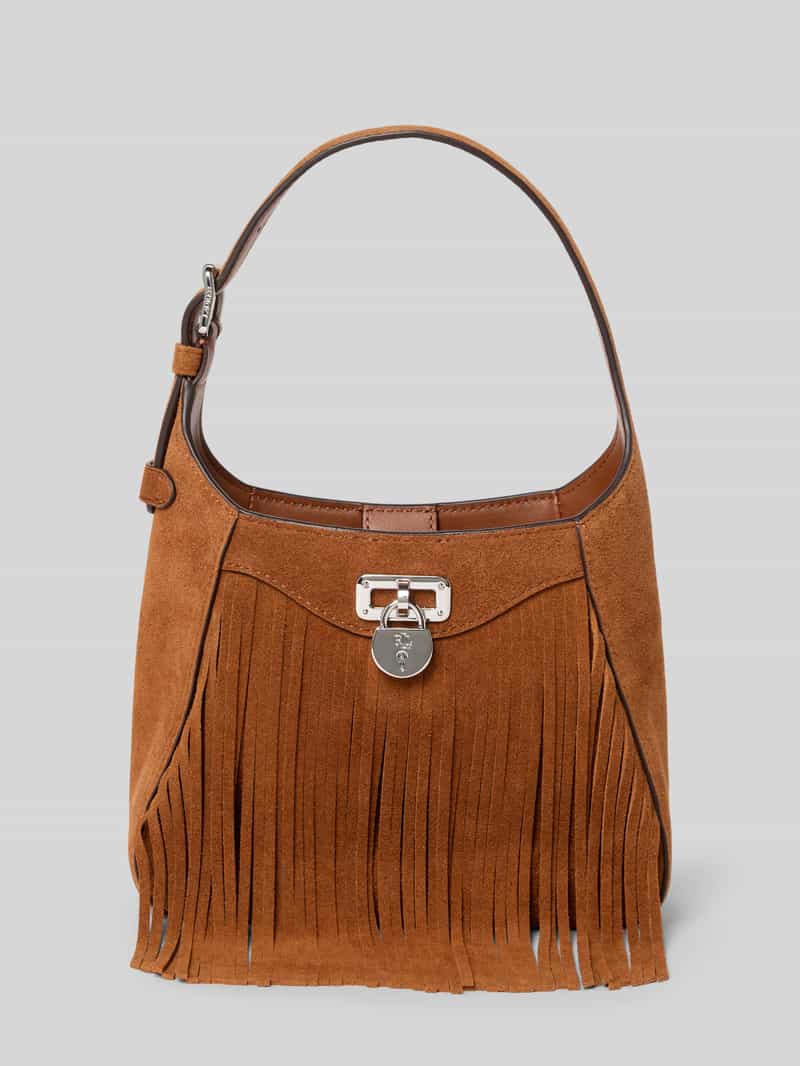 Lauren Ralph Lauren Handtasche mit Fransen und Tragehenkel in Cognac, Größe 1