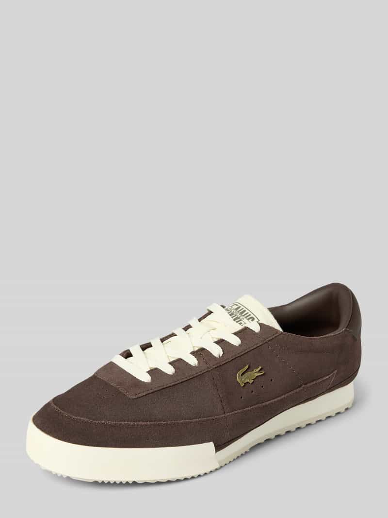 Lacoste Low Top Sneaker aus echtem Rindsleder Modell 'AURA' in Dunkelbraun, Größe 41