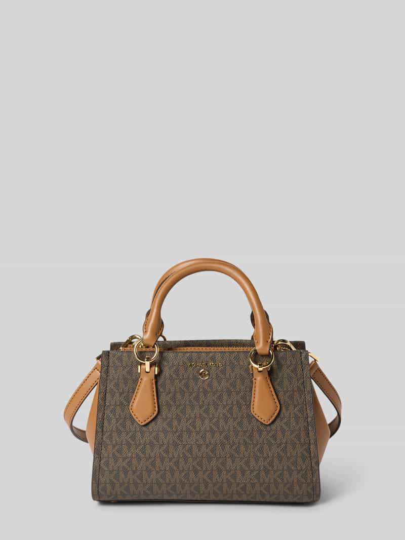 MICHAEL Michael Kors Shoulder Bag mit Allover-Logo-Print Modell 'Marilyn' in Mittelbraun, Größe 1