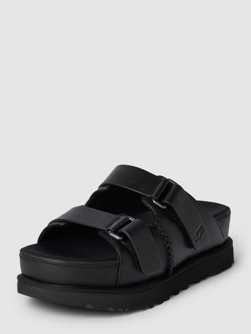 UGG Plateau-Slides mit Klettverschluss Modell 'GOLDENSTAR' in Black, Größe 40