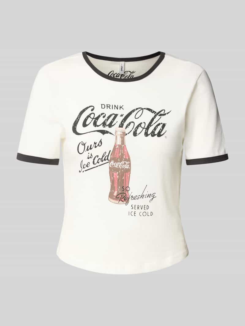 Only Regular Fit T-Shirt mit Coca Cola®-Print Modell 'COCA COLA LIFE' in Black, Größe L