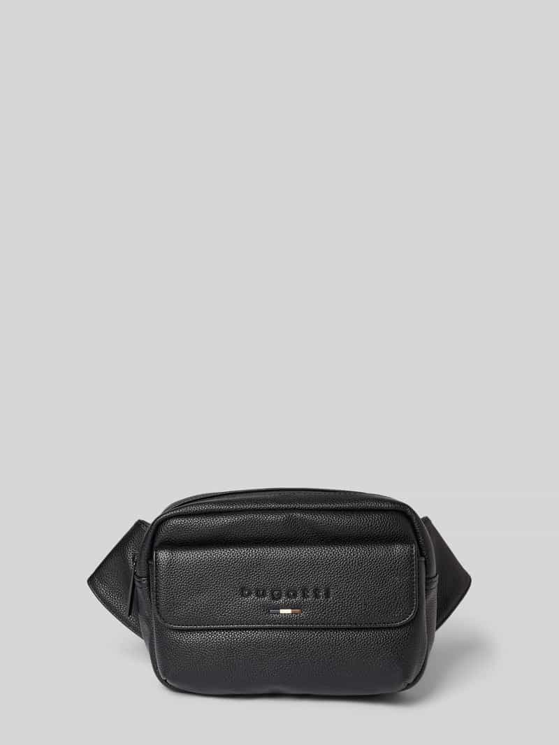 bugatti Bauchtasche mit Label-Detail Modell 'RICO' in BLACK, Größe 1