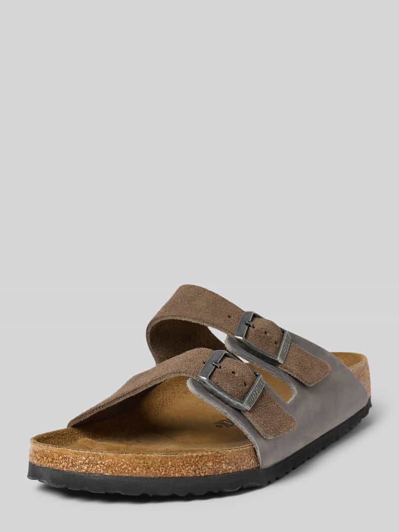 Birkenstock Sandalette aus Leder Modell 'Arizona' in Mittelgrau, Größe 43