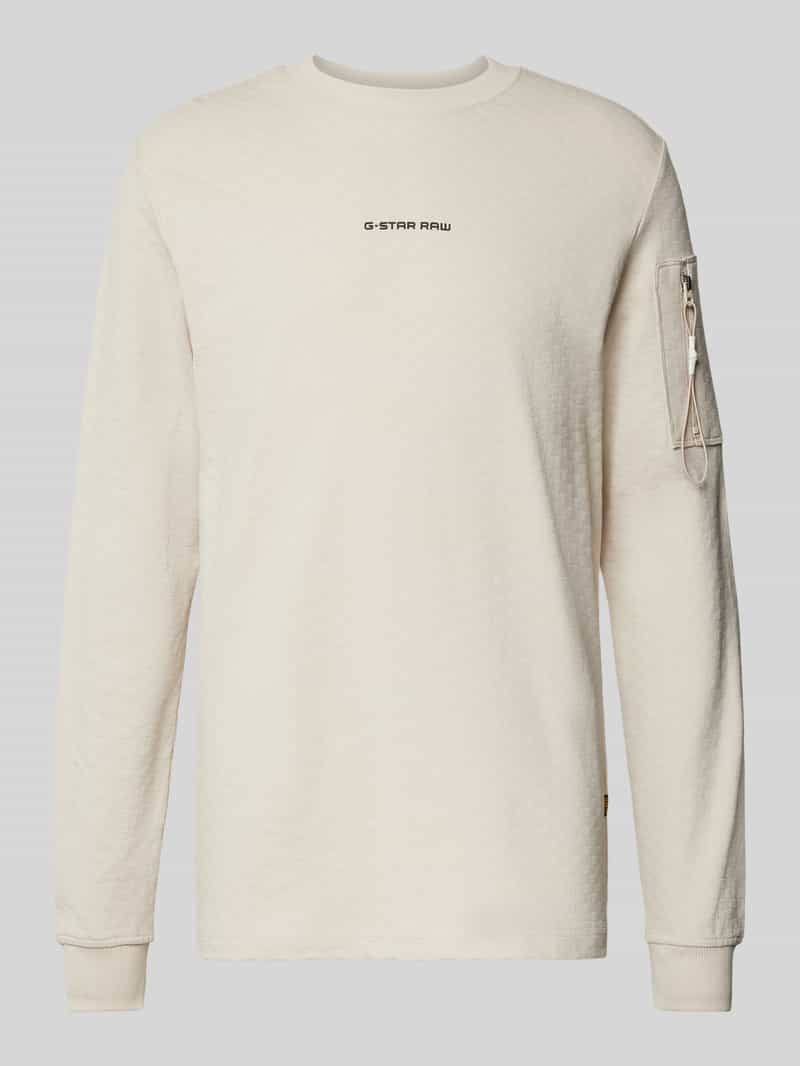 G-Star Raw Sweatshirt mit Reißverschlusstasche am Ärmel in Offwhite, Größe L