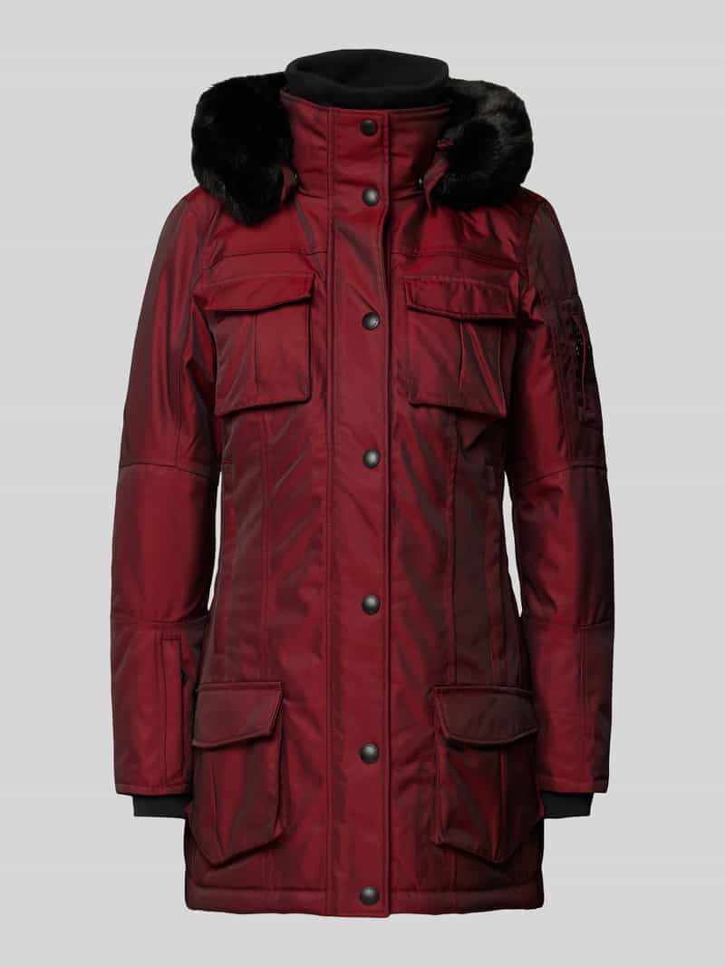 Wellensteyn Shaped Fit Funktionsjacke mit Stehkragen Modell 'SCHNEEZAUBER' in Dunkelrot, Größe XS