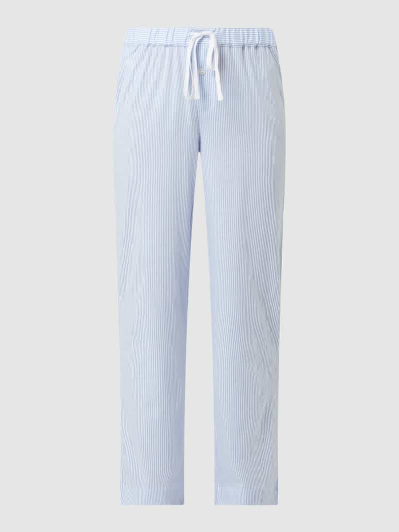 Lauren Ralph Lauren Wide Leg Stoffhose mit Tunnelzug in Blau, Größe L