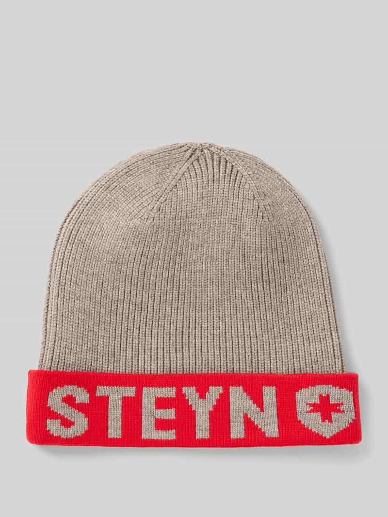 Wellensteyn Strickmütze aus Viskose-Mix Modell 'KoNith' in Dunkelgrau, Größe 1