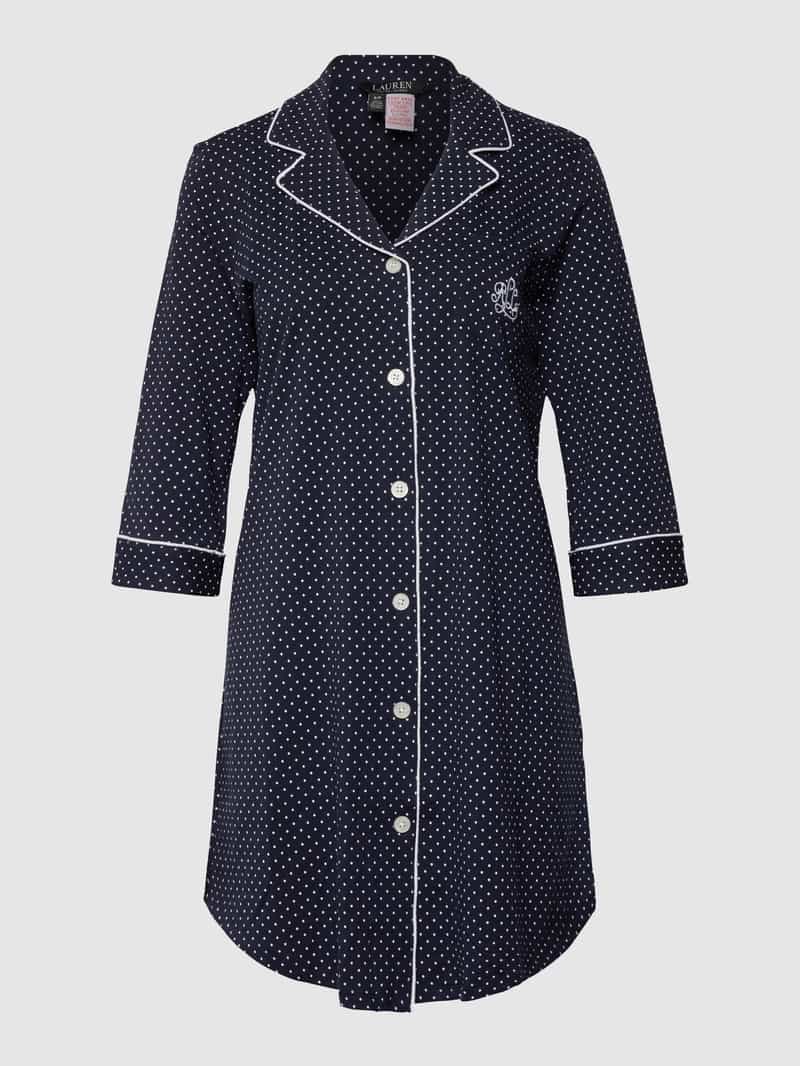 Lauren Ralph Lauren Nachthemd mit Polka Dots in Marine, Größe XS