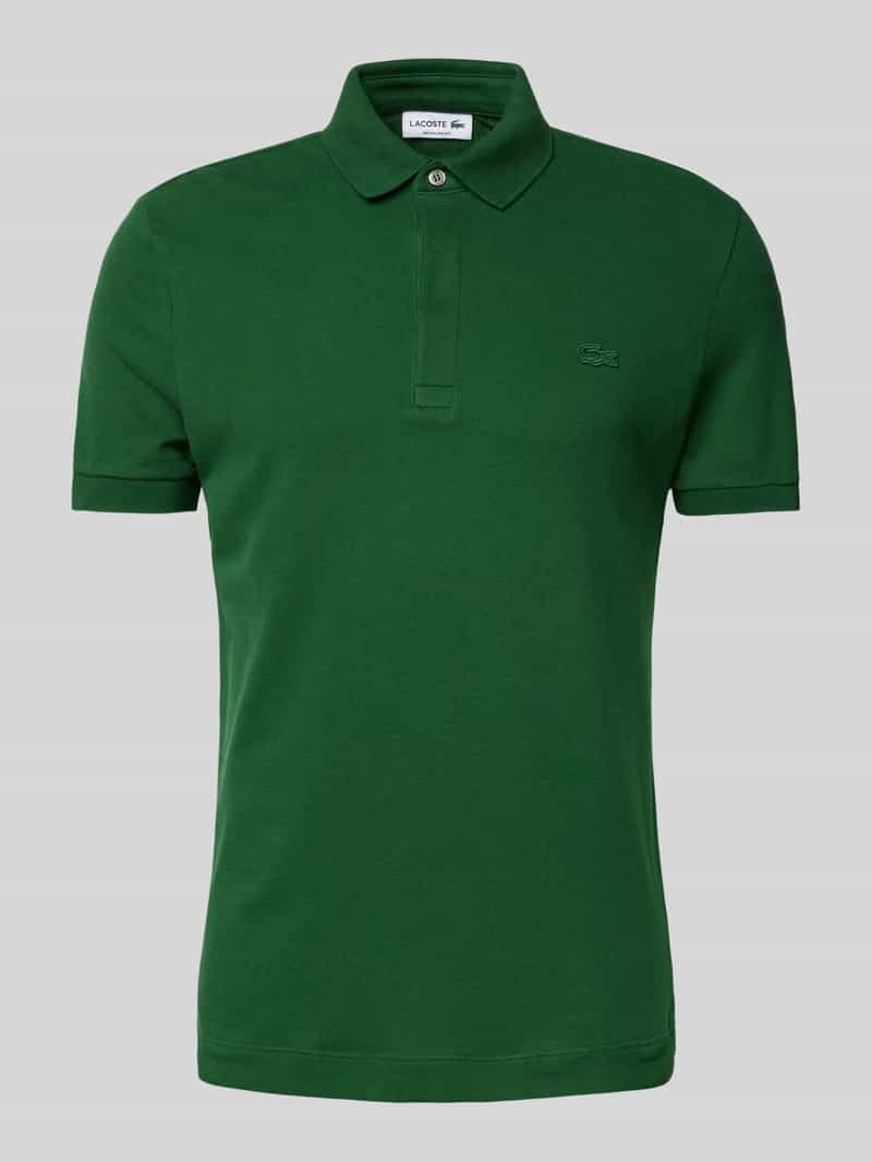 Lacoste Regular Fit Poloshirt mit Label-Detail in Gruen, Größe M