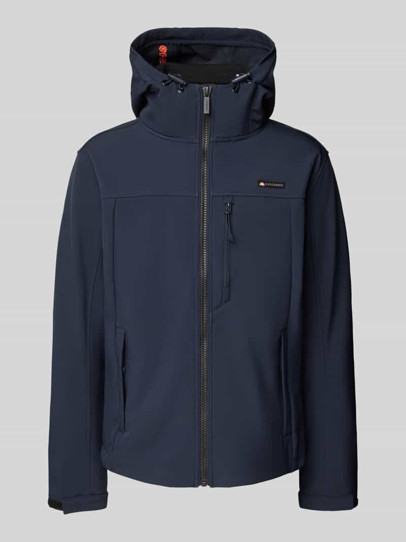 Superdry Softshell-Jacke mit Reißverschlusstaschen in Dunkelblau, Größe L