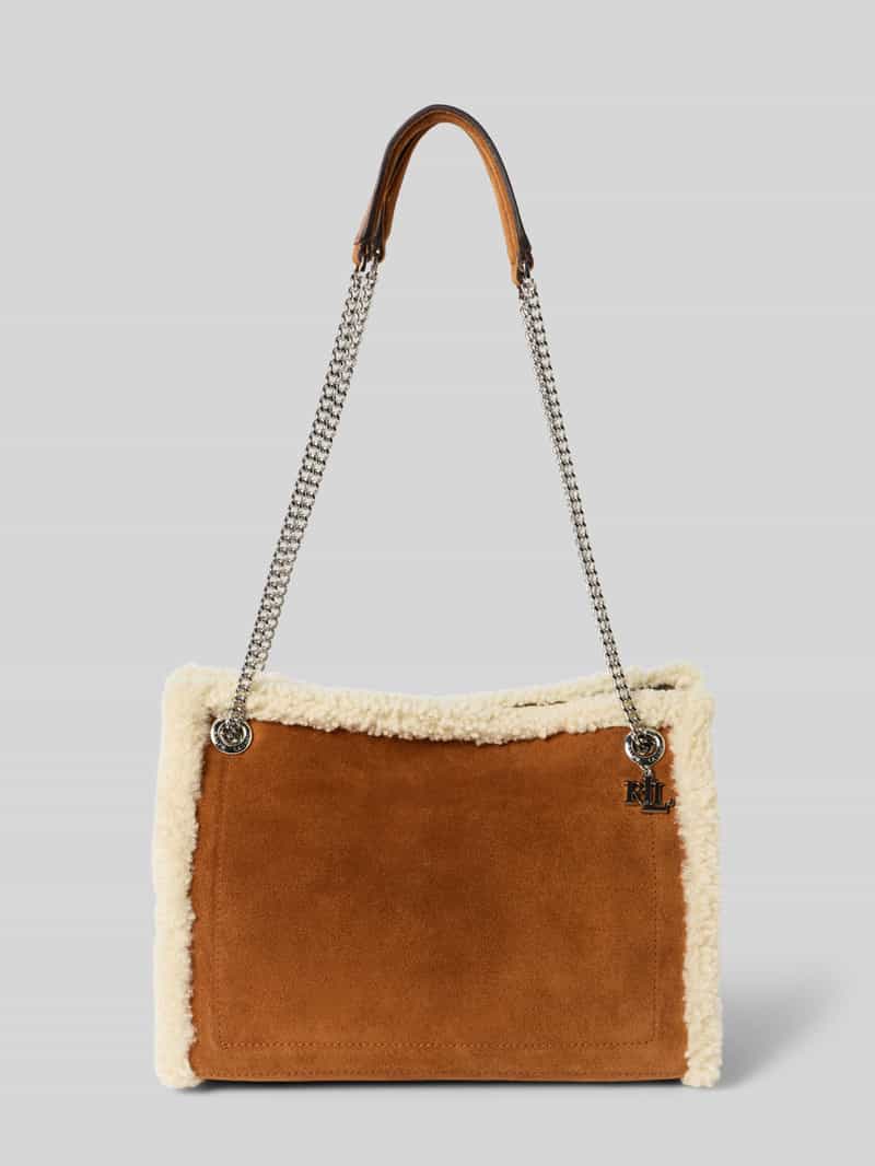 Lauren Ralph Lauren Handtasche aus echtem Veloursleder in Cognac, Größe 1