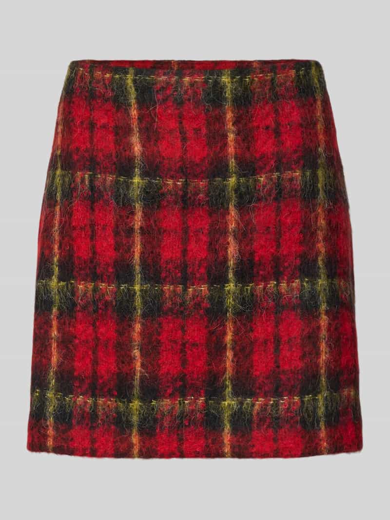 Lauren Ralph Lauren Minirock mit Nahtreißverschluss in Rot Melange, Größe 38