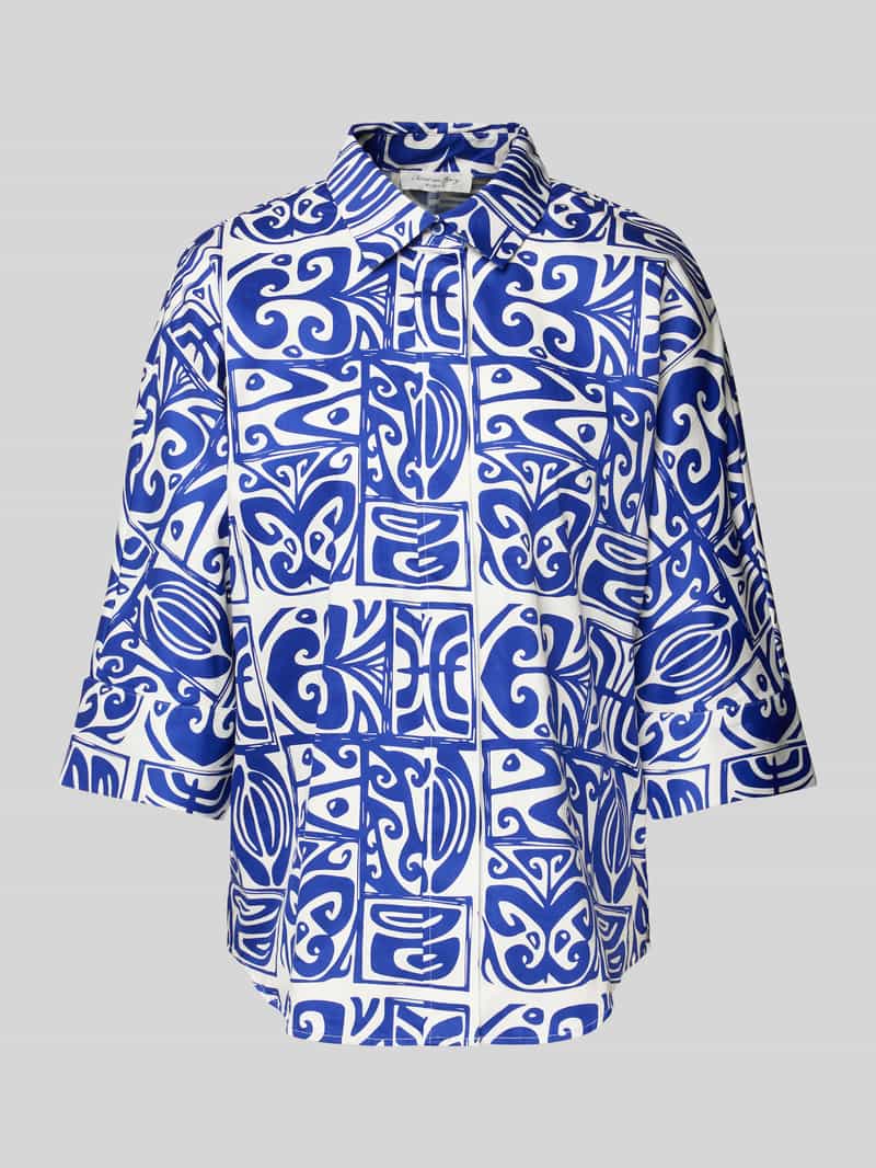 Christian Berg Woman Hemdbluse mit 3/4-Ärmel in Royal, Größe 40
