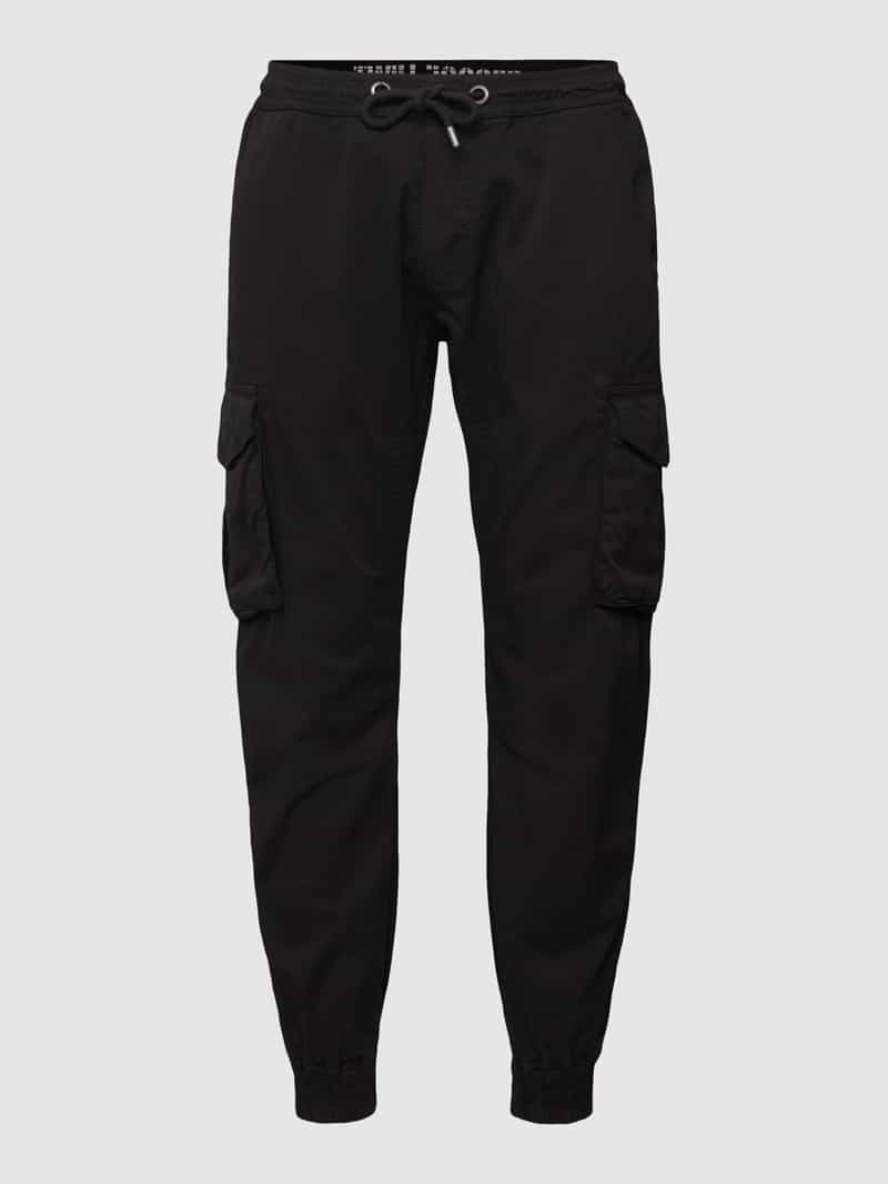 Alpha Industries Cargohose mit Label-Details Modell 'Twill' in Black, Größe L