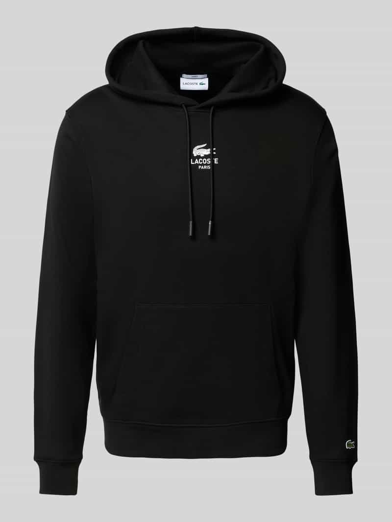 Lacoste Regular Fit Hoodie aus reiner Baumwolle in Black, Größe L