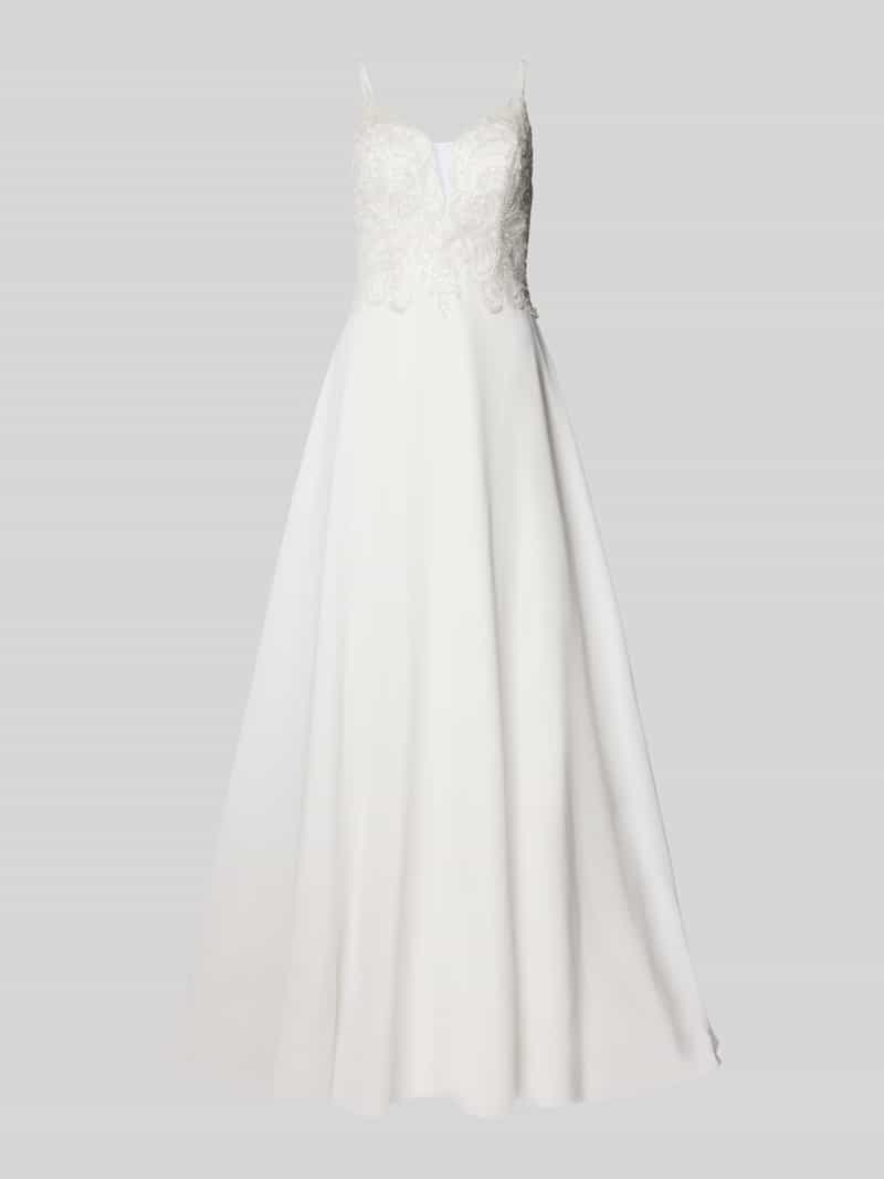 Mascara Brautkleid mit Paillettenbesatz in Offwhite, Größe 44